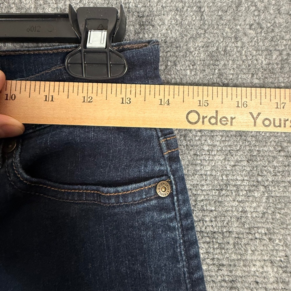 Levis Perfectly Slimming Boot Cut 512 Jeans Dark Wash Denim 8 Stretch Retro Chic - Picture 9 of 11